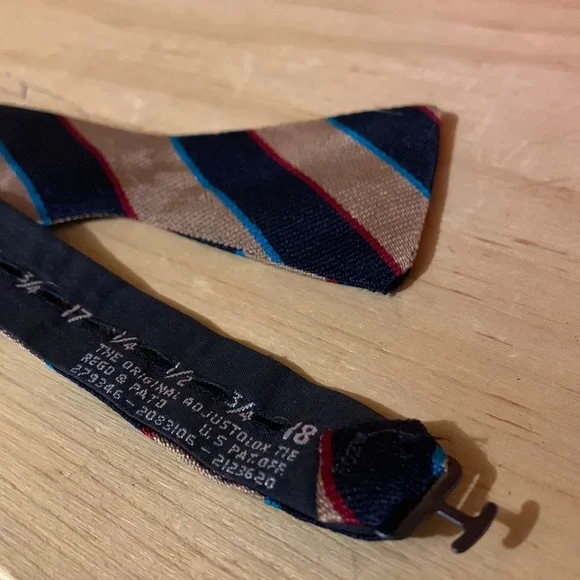 THE ORIGINAL ADJUSTOLOX TIE-men’s multicolored vertical stripe adjustable bowtie - Picture 3 of 5